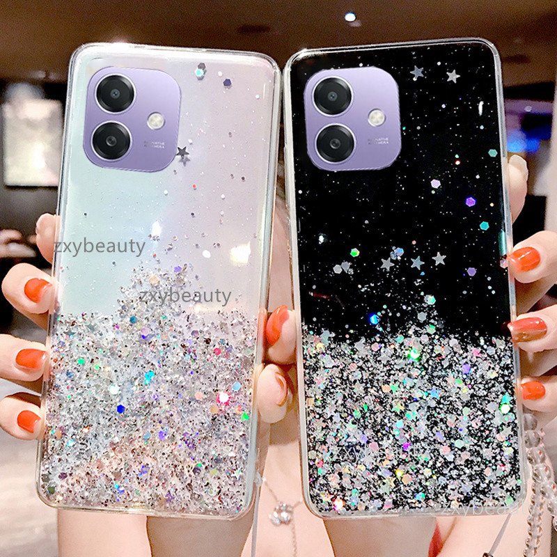ปลอกสําหรับ OPPO A3X A3 4G 5G 2024 เคสโทรศัพท์ซิลิโคนอ่อนนุ่มBlingโปร่งใสฝาครอบกันกระแทกสําหรับOPPOA3 X OPPOA3Xนุ่มกรณี