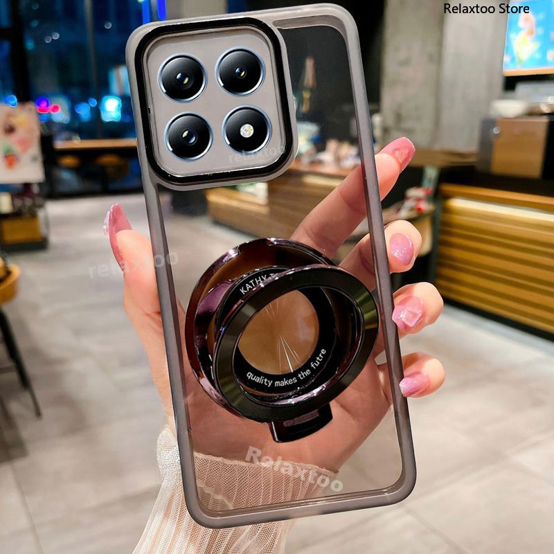 Xiaomi14t แม่เหล็กโปร่งใสสําหรับ Xiaomi 14T 13T 14 T Pro 14TPro 13TPro Xiaomi14TPro 5G แฟชั่น Soft Clear Stand เคสโทรศัพท์กันกระแทกเลนส์ป้องกันปกหลัง