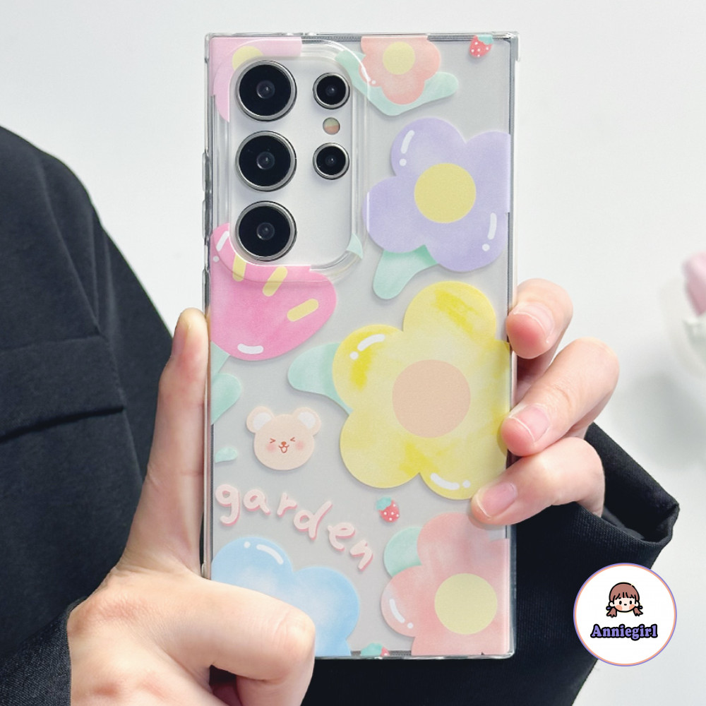 SAMSUNG ฤดูใบไม้ผลิดอกไม้ที่มีสีสันเคสโทรศัพท์สําหรับsamsung S24 S23 S22 Ultra Plus A14 A54 A12 A13-4G A21S A23/A53-5Gใสฝุ่นนุ่มTPUโทรศัพท์ปกหลัง