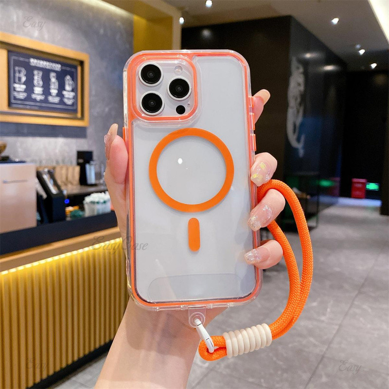 สามในหนึ่งเดียวถุงลมนิรภัยห่อไร้สายชาร์จกรณีโทรศัพท์สําหรับ ไอโฟน 16 15 13 14 12 11 มือโปร สูงสุด 16 15 14 บวก 11มือโปร อะคริลิคในตัวแขวนเชือกเคสแข็งกันกระแ - รูปที่ 4