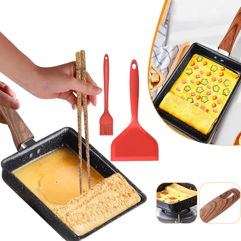 Tamagoyaki Japanese Omelette Pan Nonstick Egg Pan Skillet Rectangle Tamago Pan Small Egg Frying Pan 