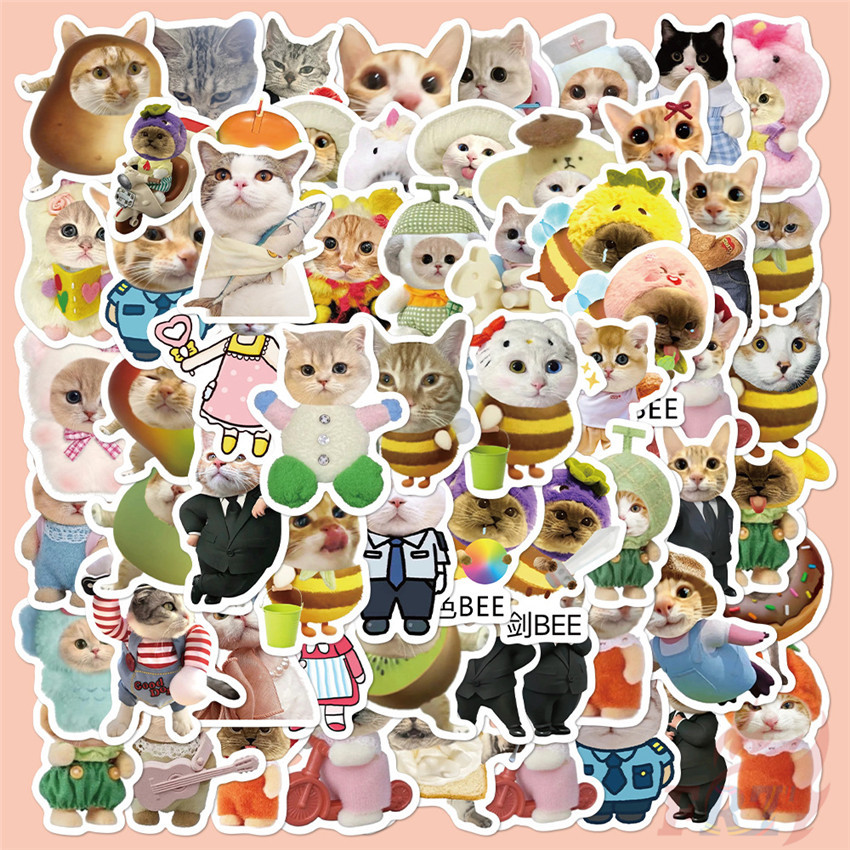 Ksuo สติ๊กเกอร์แมวตลก Meme Series 01 55 ชิ้น/เซ็ต DIY แฟชั่นสติ๊กเกอร์ Doodle กันน้ํา
