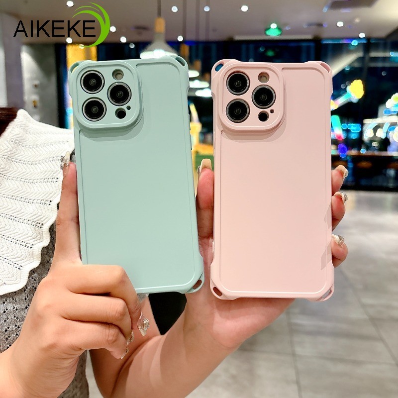 สําหรับ Vivo V40 V30 V29 V27 V25 Pro T2 Pro V23 S19 X100 Pro X90 X80 X70 X60 IQOO Z9X Z9 เคสโทรศัพท์ Matte Frosted ง่ายซิลิโคนปกหลังพร้อมถุงลมนิรภัยที่มีอยู่ Lanyard Hole