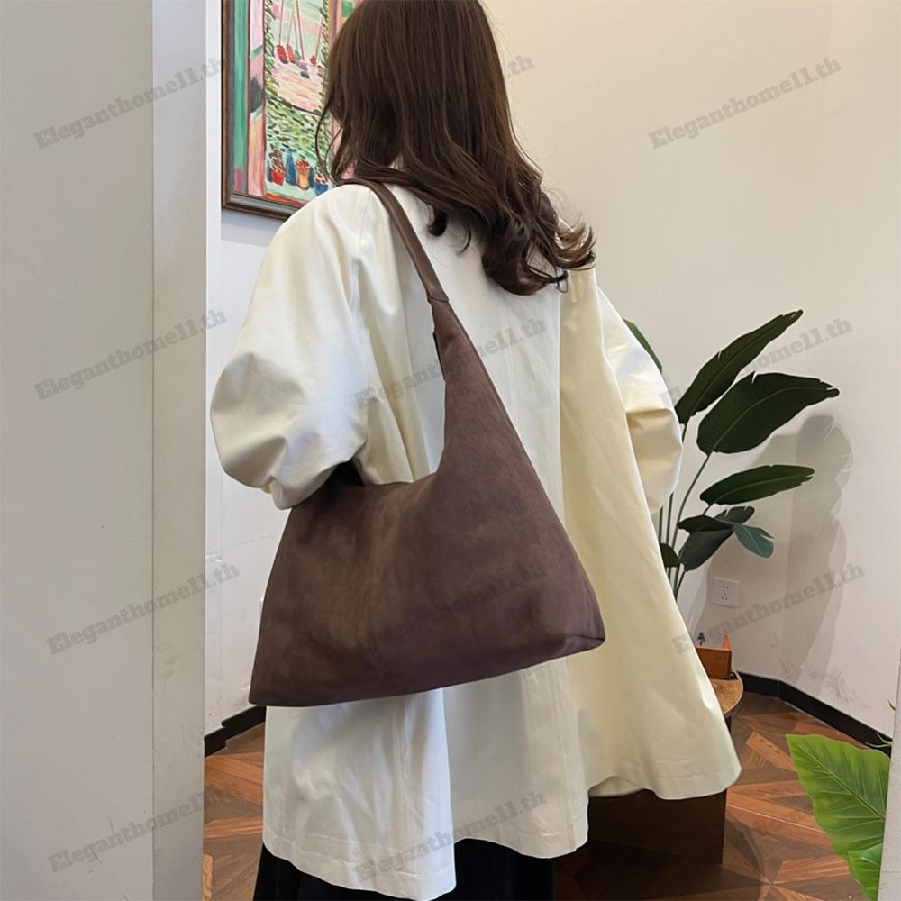 กระเป๋าโท้ทหนังกลับสำหรับผู้หญิง | ปิดด้วยซิปสำหรับการทำงานและการเดินทาง | กระเป๋าโฮโบขนาดใหญ่รูปพระจันทร์เสี้ยว | ปลอดภัยและกว้างขวาง