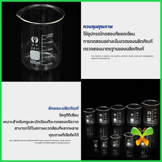 บีกเกอร์ แก้ว ขนาด 50ml, 100ml, 200ml and 250ml พร้อมส่ง Glass Beaker Zakii Mall
