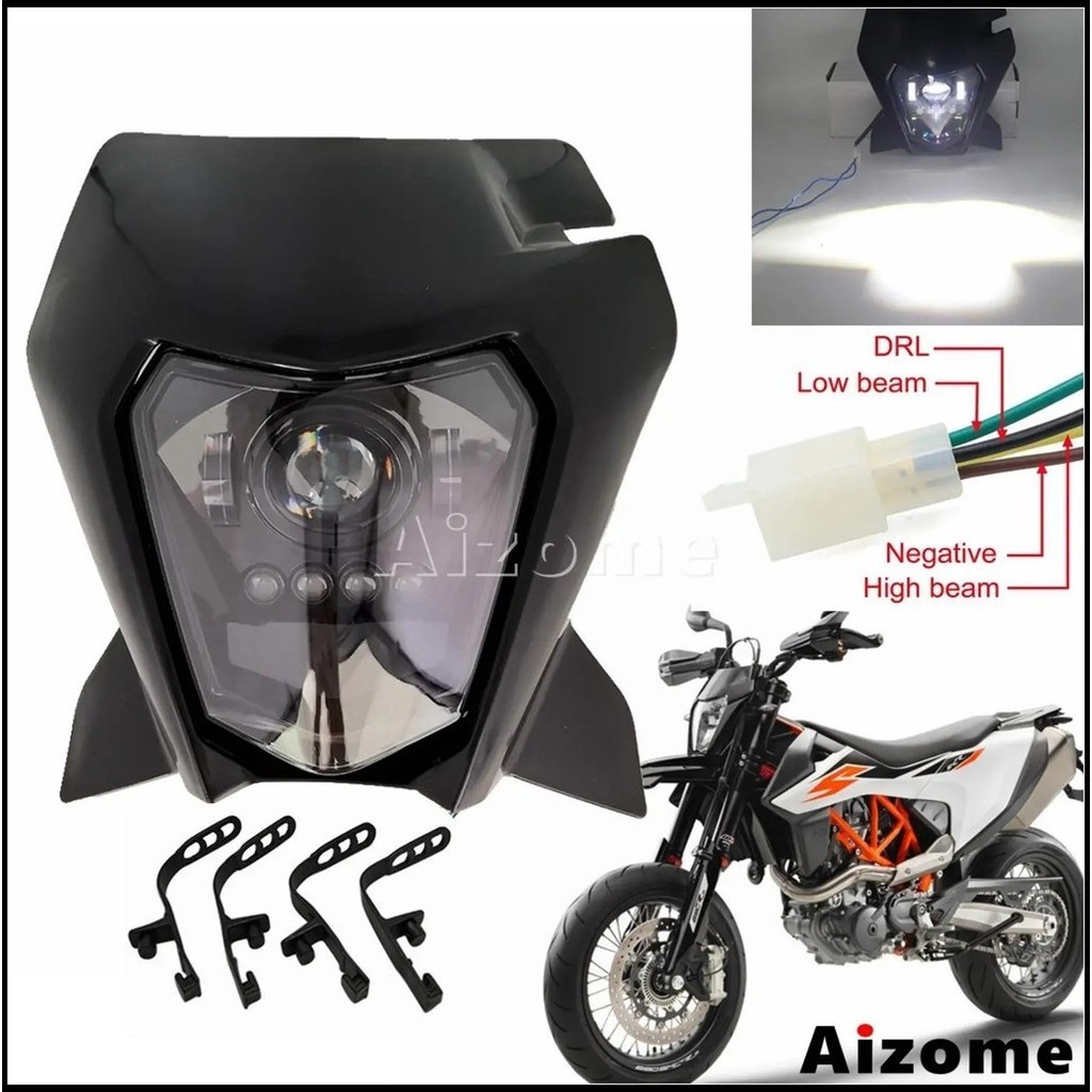 AI Motorcycle Headlight Headlamp Fairing LED Enduro Headlight Assembly For EXC EXC-F 250 350 450 500