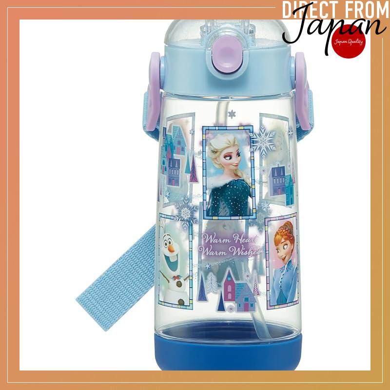 Skater 480ml Kids Water Bottle - Disney Princess / Frozen - BPA-Free Plastic with Straw