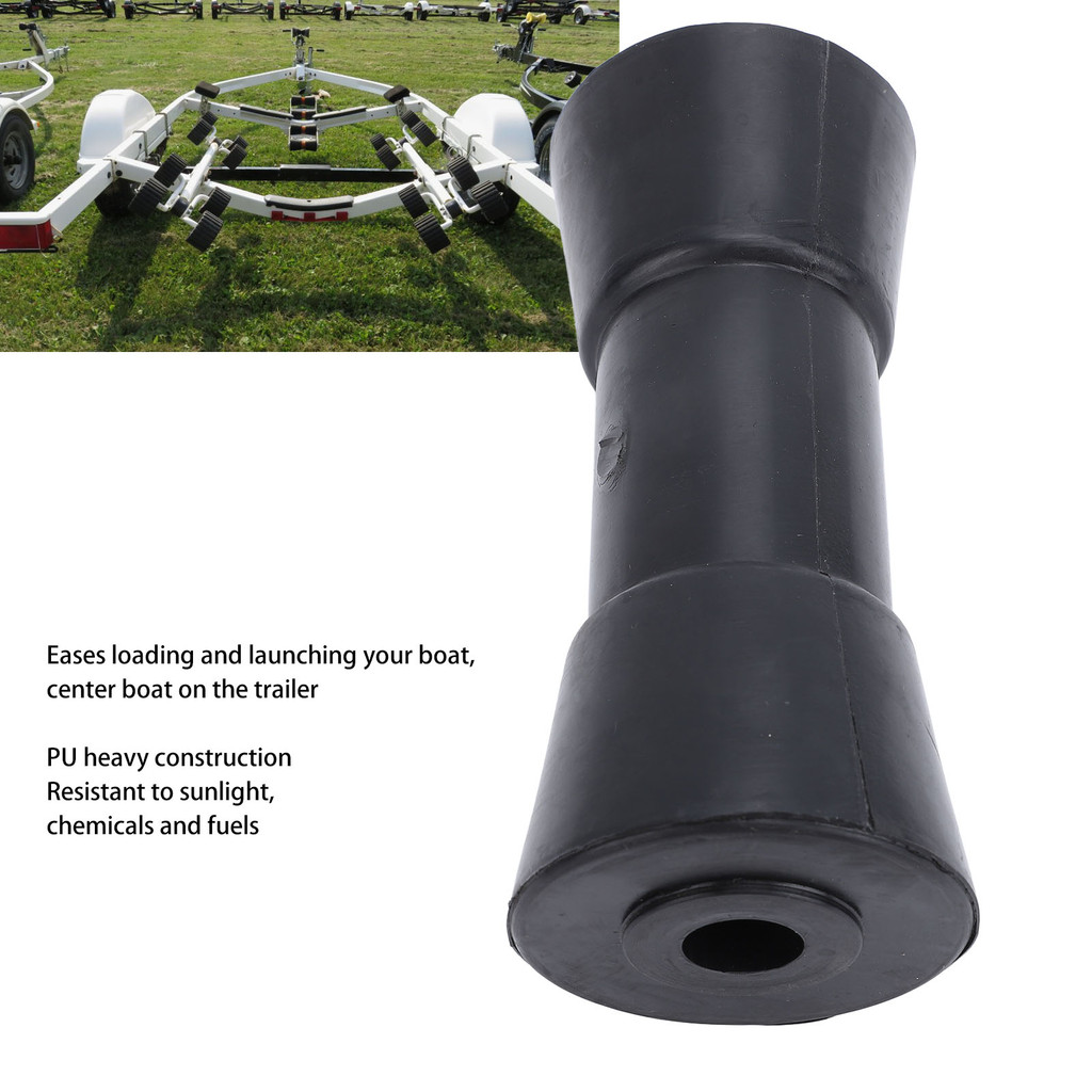 [LMC] ลูกกลิ้งกระดูกงูทะเลขนาด 6 นิ้ว Heavy Duty PU Black Boat Trailer Roller สําหรับรถพ่วงเรือ