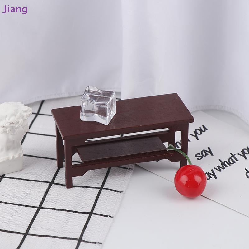 Jiang 1/12 Dollhouse Miniature Retro โต๊ะกาแฟเฟอร์นิเจอร์ของเล่นอุปกรณ์เสริม TH - รูปที่ 6