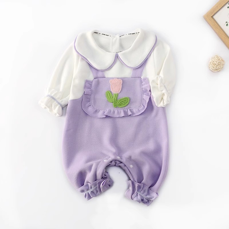 ฤดูใบไม้ร่วงใหม่เสื้อผ้าเด็กหญิงบอดี้สูทแขนยาว 0-28 เดือนเด็ก ระดับ ก ฤดูใบไม้ผลิน่ารักสุดน่ารักสไตล์เจ้าหญิงดอกไม้ ชุดรอมเปอร์ สไตล์เกาหลี - รูปที่ 2