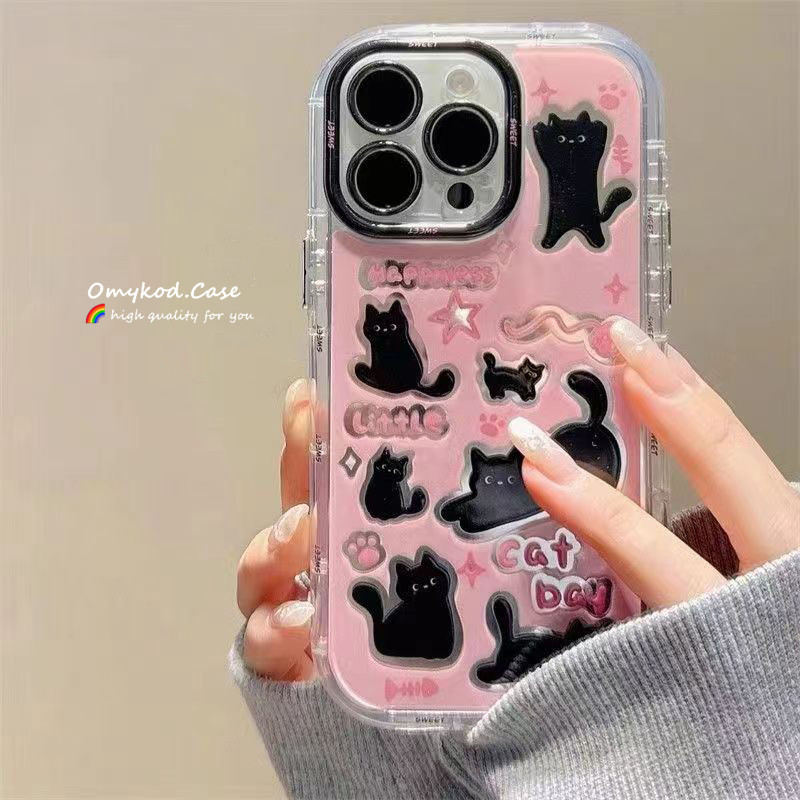 ใช้งานร่วมกับ Samsung S23 S24 S23FE S24 Plus S23 S24 Ultra น่ารักสีชมพู Y2K สัตว์เล็กข้อความกระจกเคส