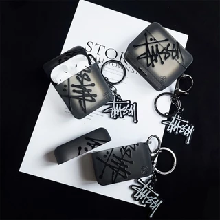 Stussy Soft TPU ซิลิโคนสแควร์สําหรับ AIRPODS 4 PRO2 /1/2/3 PRO ป้องกันกรณีเฉพาะเชลล์ฝาครอบป้องกันอุปกรณ์เสริม