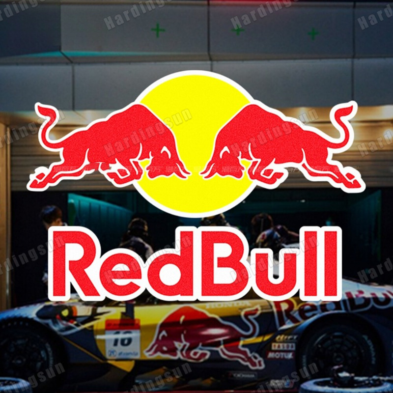 Red Bull Sponsor Logo Series สติ๊กเกอร์ติดรถสะท้อนแสง สติ๊กเกอร์ติดรถกระทิงแดง หมวกกันน็อคมอเตอร์ไซค์ไฟฟ้า สติ๊กเกอร์สะท้อนแสงดัดแปลง
