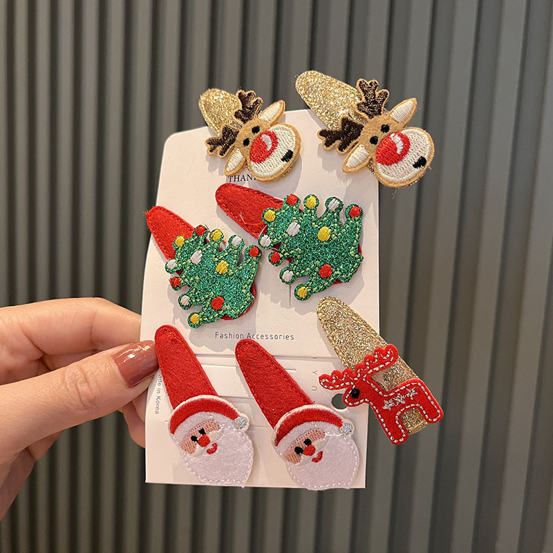 Elk Christmas tree old man สาวน้อย bangs BB คลิปสาวคริสต์มาสใหม่เครื่องประดับผมเด็ก