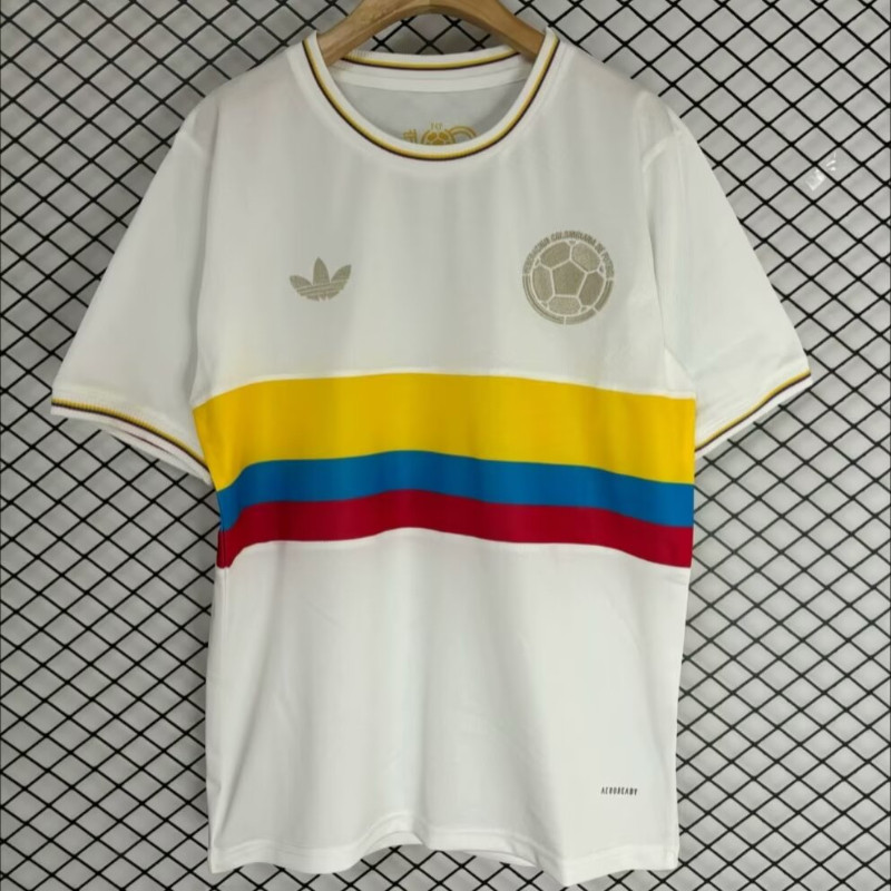 25-columbia เสื้อที่ระลึก S-XXL ผู้ใหญ่แขนสั้นแห้งเร็วกีฬาฟุตบอลด้านบน AAA