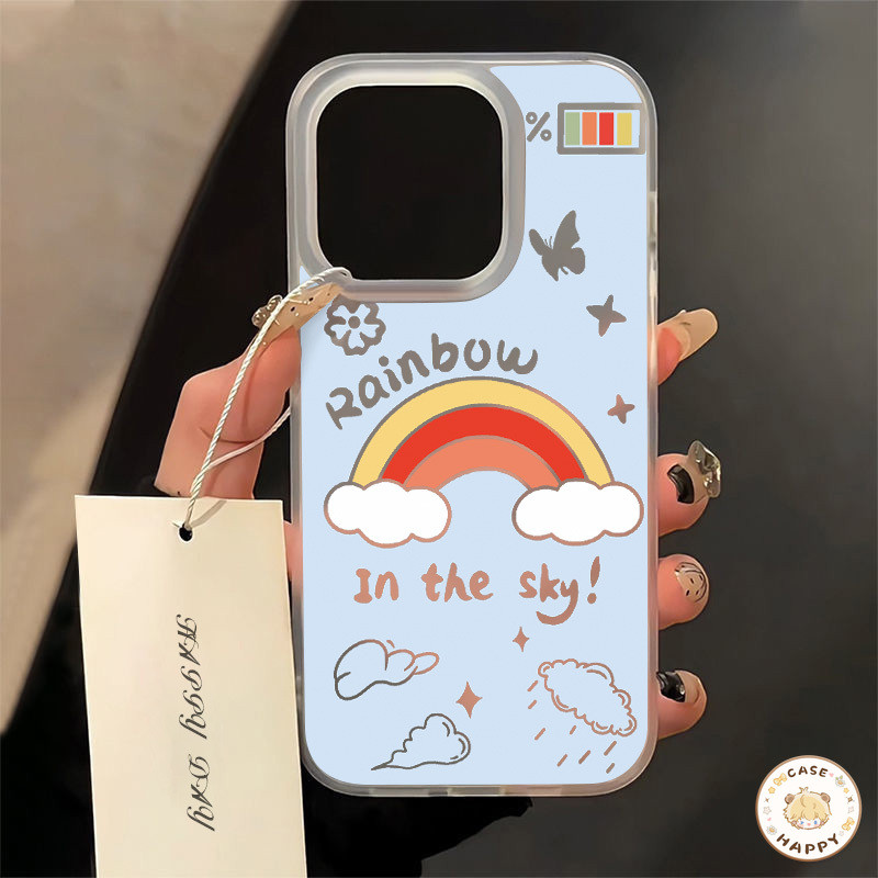 รูปแบบสายรุ้งกราฟฟิตีภาษาอังกฤษง่ายๆ นกันกระแทกซิลิ เคสIPhone 11 13 12 15 14 Pro Max 7 14 8 15 Plus XR X XS MAX SE 2020
