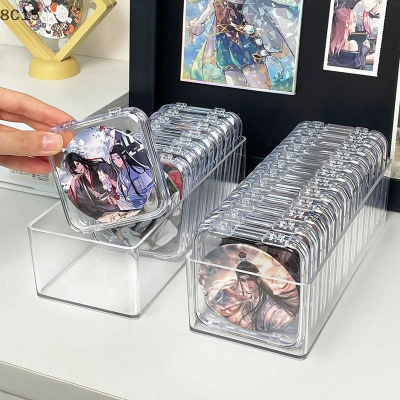 〔8C15〕 กล่องเก็บกรณีสี่เหลี่ยมโปร่งใสสําหรับต่างหูแหวนสร้อยข้อมือเครื่องประดับเล็บป้ายกล่องบรรจุภัณฑ