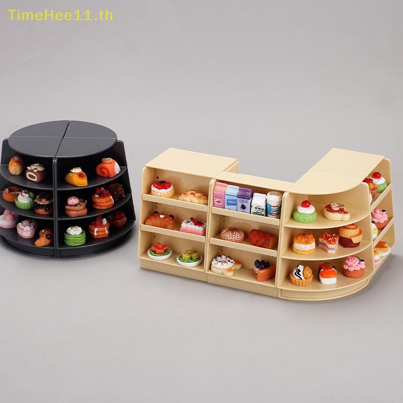 Timehee Dollhouse Miniature ซูเปอร์มาร์เก็ตชั้นวางที่ว่างเปล่า Mini ขาตั้งจอแสดงผลชั้นเก็บของเล่นตกแต่ง TH