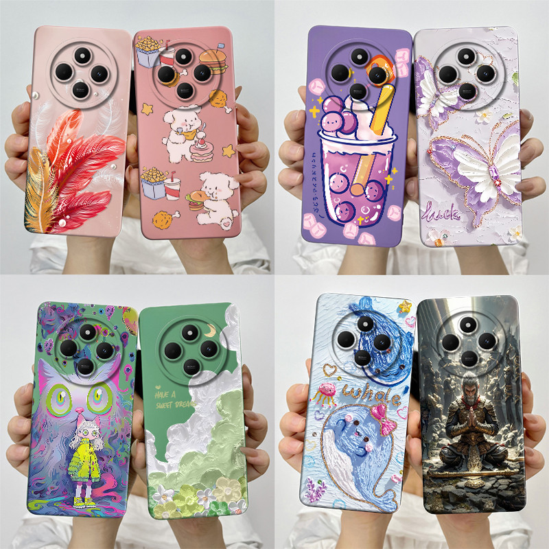 สําหรับ Xiaomi Redmi 14C 4G เคสโทรศัพท์ Redmi14c 2411DRN47C ซิลิโคนอ่อนนุ่ม TPU หวานทาสีปลอกการ์ตูนพิมพ์กันกระแทกป้องกันปกหลัง