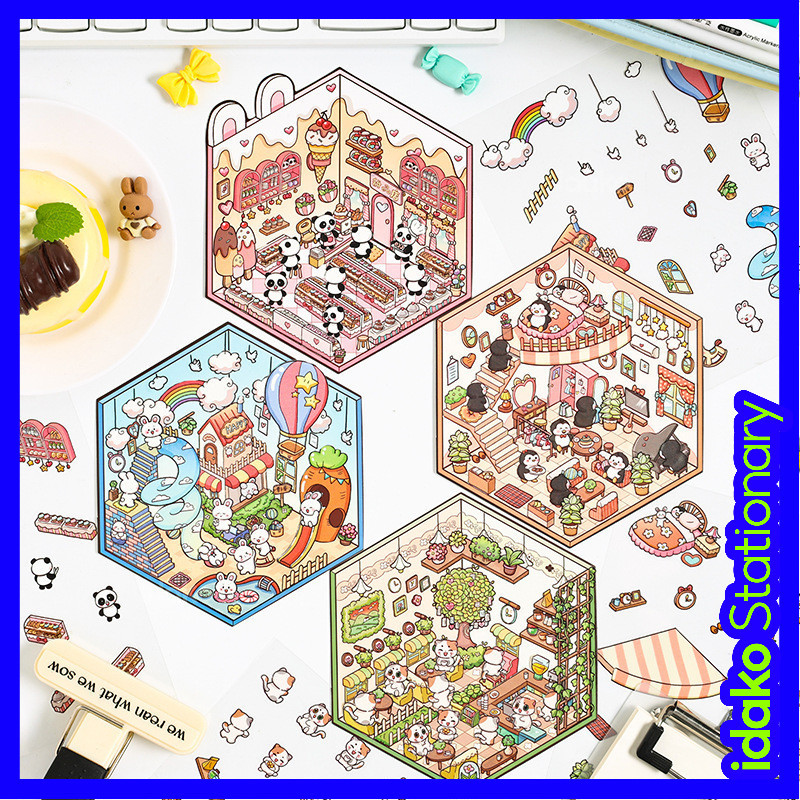 Idako 3d Sticker Miniature [Dream House Series] สติ๊กเกอร์ฉาก 3d ภูมิทัศน์สามมิติ diy คู่มือสติกเกอร์ SS198 สติ๊กเกอร์ ฉาก สติ๊กเกอร์ฉากหลัง สติ๊กเกอร์ 3d สติ๊กเกอร สติ๊กเกอร์ diy sticker