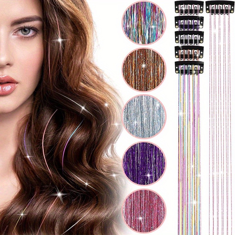 ต่อผม หางม้า วิกผม เครื่องประดับผม ลวดทองเลเซอร์ ผมดิ้น ต่อผมสี