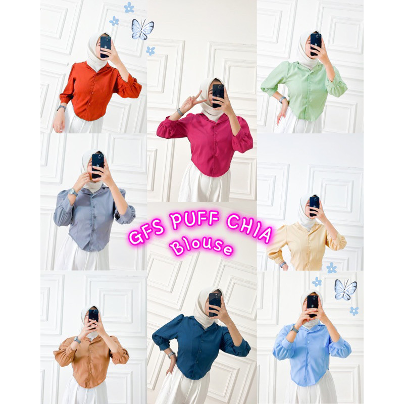 KEMEJA KATUN GFS เสื้อพัฟเจีย เสื้อคอตตอนโพลีใส่สบาย/ล่าสุด