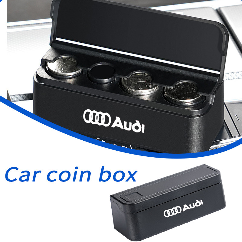 Audi ที่ใส่เหรียญแบบพกพา ที่ใส่เหรียญ ที่เก็บของในรถ ใช้ได้กับ Audi A3 A4 A5 A6 Q2 Q3 Q4 Q5 Q7 Q8 RS