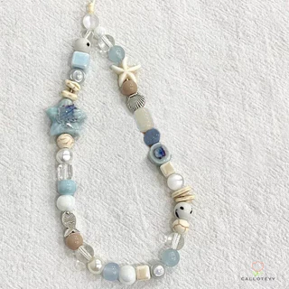 สายคล้องโทรศัพท์ Summer Sea Breeze Blue Star สายคล้องกล้องขนาดเล็ก DIY ป้องกันการสูญหาย -CY