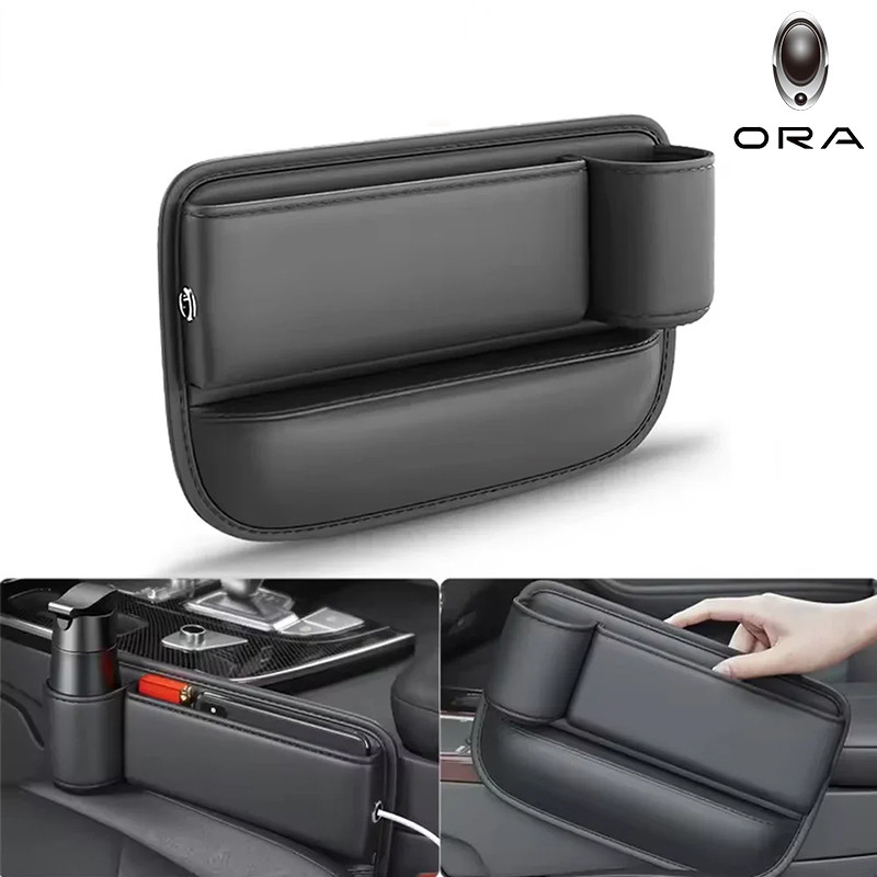 ORA 07 GOOD CAT GT กล่องจัดเก็บของสำหรับช่องว่างระหว่างเบาะรถยนต์ พร้อมที่วางแก้วน้ำ
