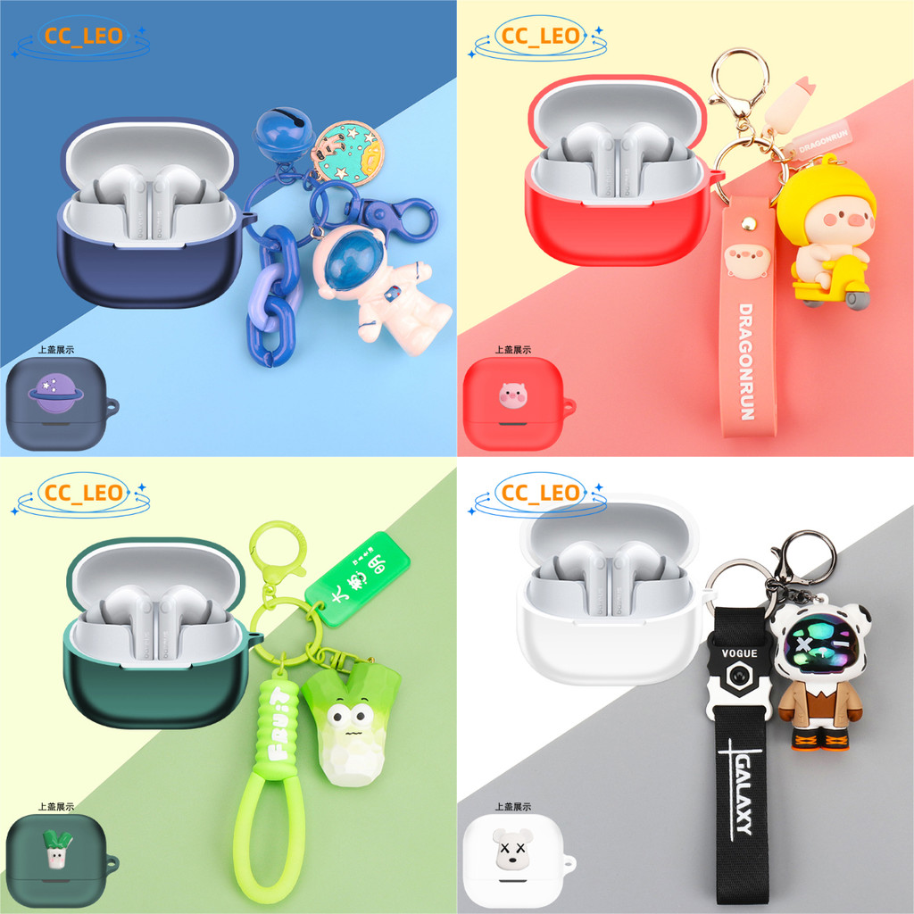 for Baseus BP1 Pro Case Silicone Soft Case Cartoon Piggy Dinosaur Cute Bear Keychain Pendant Suitabl