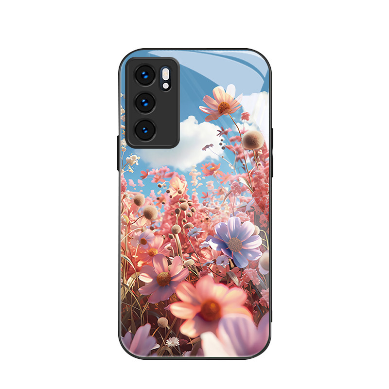 สําหรับ Oppo Reno6 Z/Oppo Reno 6Z 5G , ดอกไม้บานเต็ม, บุคลิกภาพอินเทรนด์, เคสป้องกันโทรศัพท์ป้องกันการตก