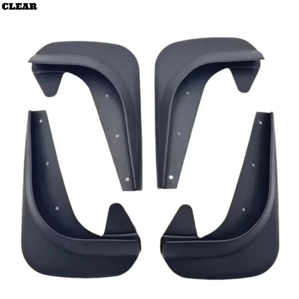 บังโคลนบังโคลนรถ 4 ชิ้น, การ์ดโคลนสาดล้อหน้าสีดํา, บังโคลนรถพลาสติกสากลอุปกรณ์เสริมภายนอก