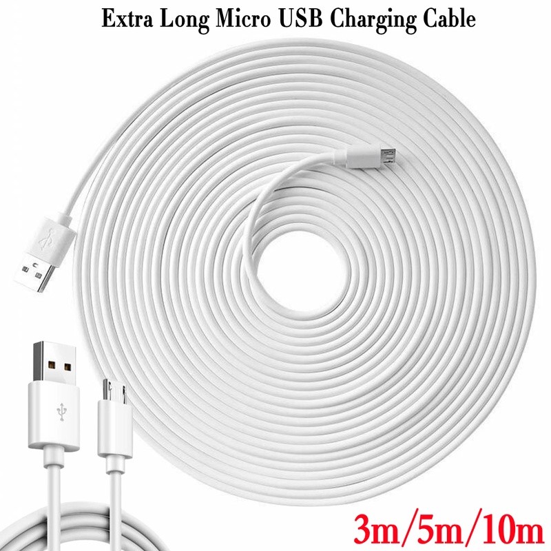 สายชาร์จ Micro USB ยาวพิเศษ 2/3/5/10 เมตร สําหรับกล้องทรู โทรศัพท์มือถือ แท็บเล็ต Android ลําโพง ไฟช้อตยุง สายไฟข้อมูล
