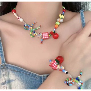 สร้อยคอลูกปัด, สำหรับผู้หญิง,สไตล์วินเทจ และหวาน, โซ่กระดูกไ…