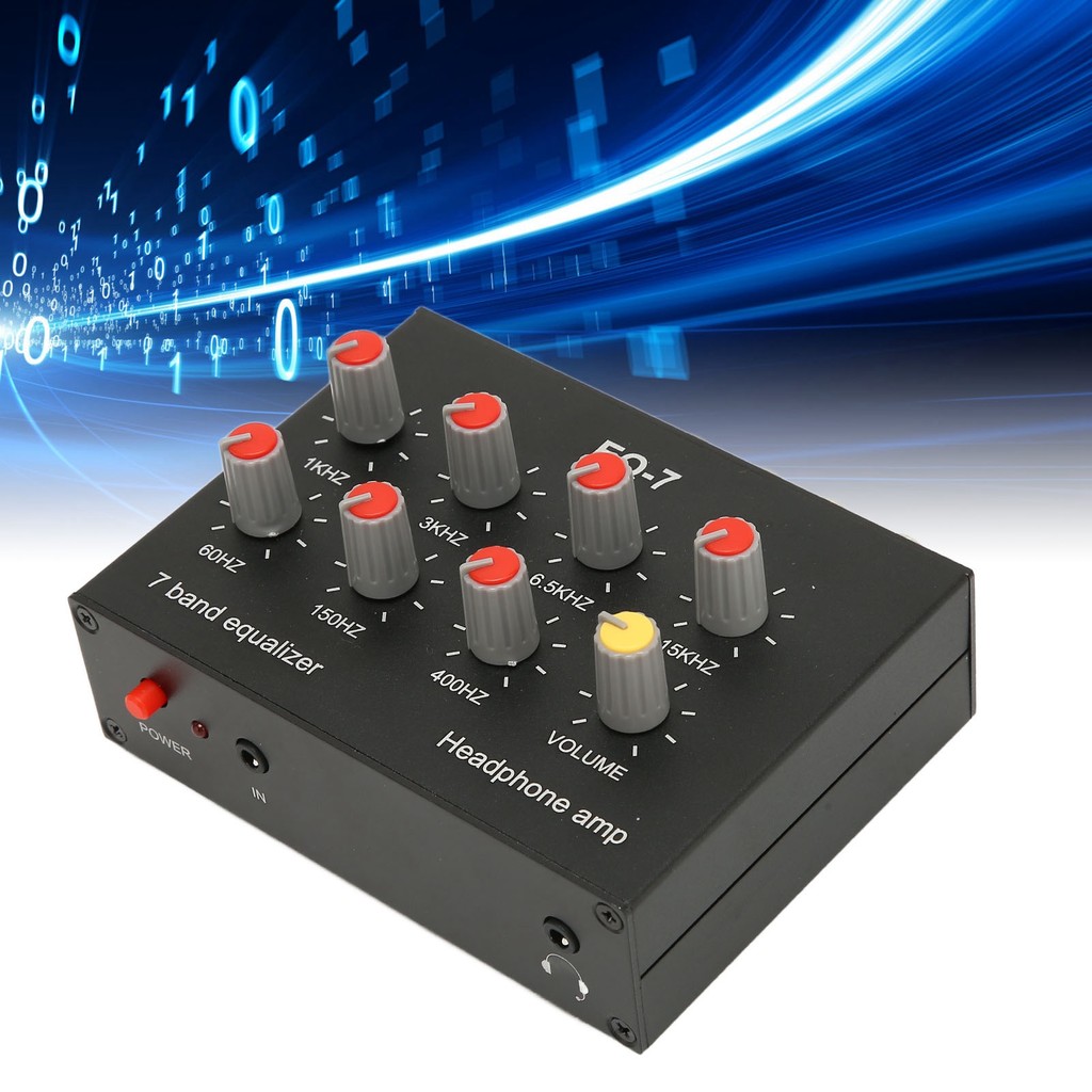 7 Band Sound Equalizer เอาต์พุต RCA 12dB ปรับเสียงเบสสูง Dual Channel Digital Equalizer