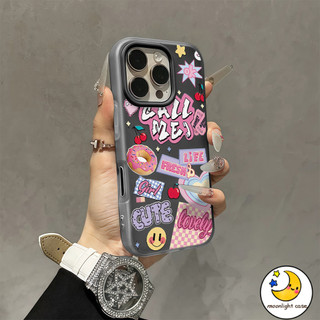 ❤ GOOD ❤ รูปแบบน่ารักสีสันสดใสเชอร์รี่รักยิ้มโดนัท สำหรับ iPhone 16 15 14 13 12 11 7 8 Plus Pro Promax x xs xs  มีสีสัน