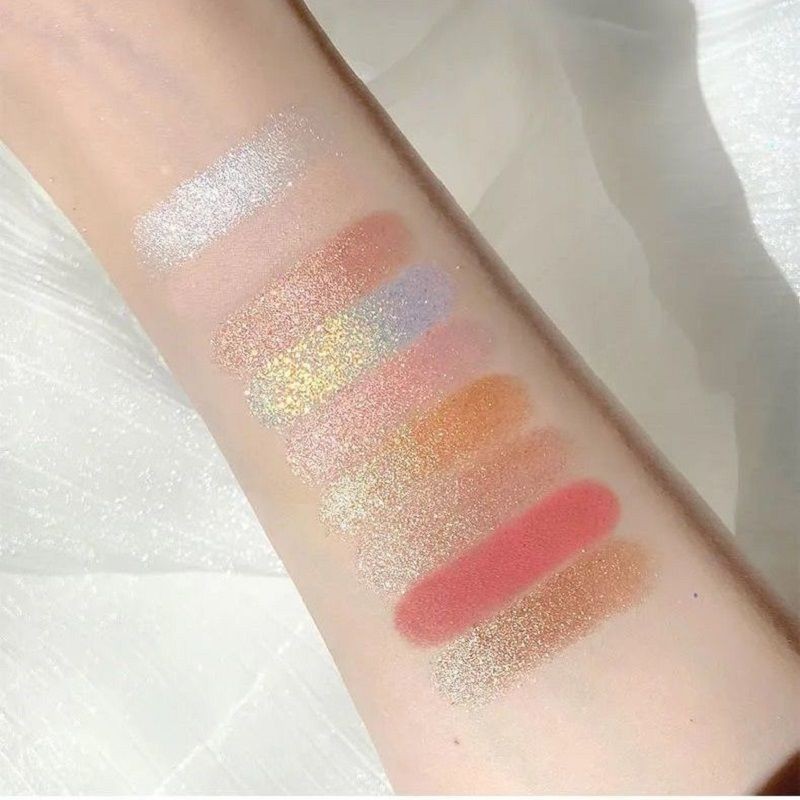 ระเบิดเก้าสีอายแชโดว์แผ่นสีแดงสีน้ําตาลโกโก้ปะการังมุกสีแดงแมตต์เลื่อมกันน้ําพร้อมแฟลช - รูปที่ 6