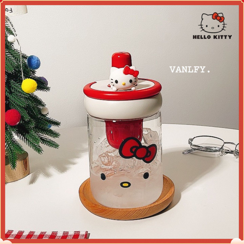 Hello Kitty ins ถ้วยน้ําฟางมูลค่าสูงสาวน่ารักถ้วยพกพาถ้วยชา