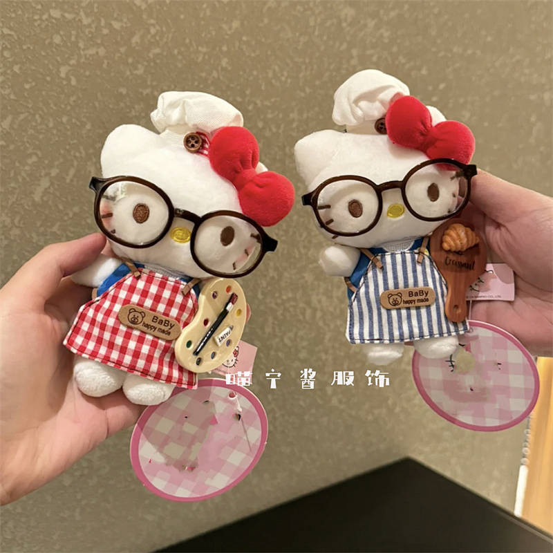 Painter Kitty Doll Keychain Pendant Bag Spring Cute Plush Doll Schoolbag Pendant XSAu