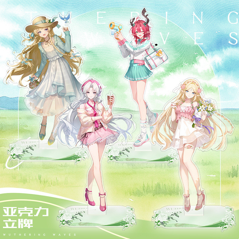 Wuthering Waves ซีรีส์เกาหลีขาตั้งอะคริลิค Game Merch Carttheia Carlotta Standees
