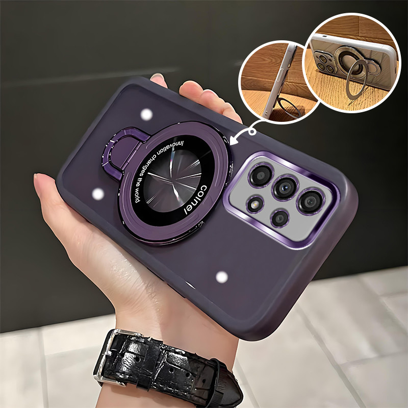 สําหรับSamsung A32 A52 A52S A72 5G 4G M32 5Gเคสโทรศัพท์U Shield Bracketนุ่มฝาครอบเลนส์รวมทุกอย่างใหม่สีสีม่วงกันกระแทกเคสโทรศัพท์QWERTA