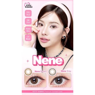คอนแทคเลนส์(มินิ)🔥Nene🔥(Kitty Kawaii) สี : Brown / Gray รายเดือน มีค่าสายตา