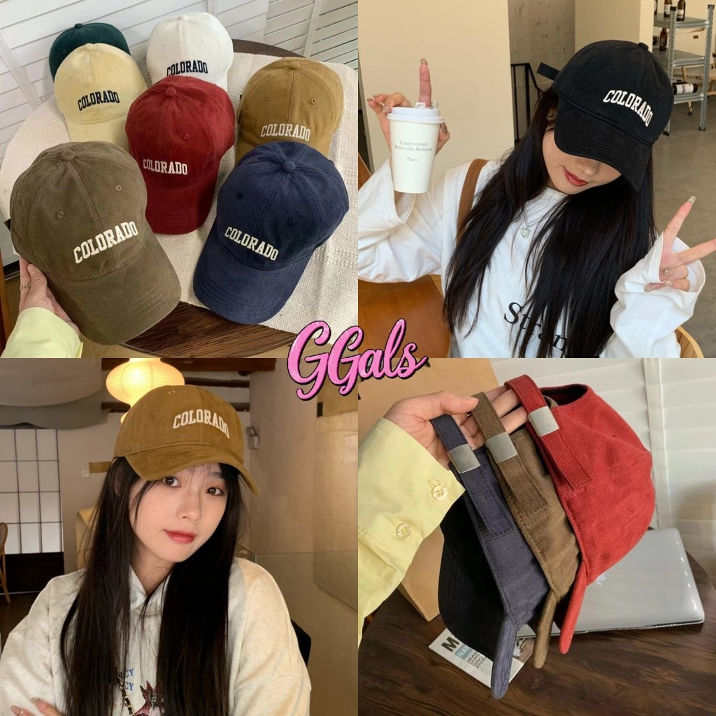 🍄GGals🍄หมวกเบสบอลสำหรับผู้ชายและผู้หญิง กลางแจ้ง กันแดด แฟชั่น หมวกแกปปักตัวอักษร หลากสีใหม่พร้อมส่ง