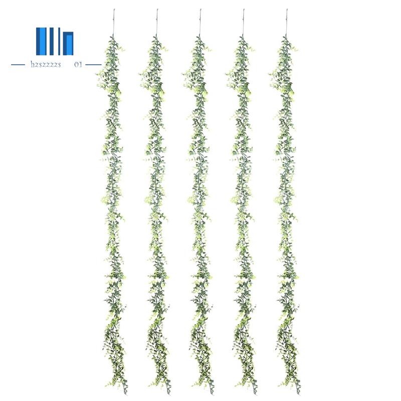 5 แพ็ค 30Ft ประดิษฐ์ Eucalyptus Garlands ปลอม Greenery Vines Faux แขวนพืชสําหรับงานแต่งงานตารางฉากหล