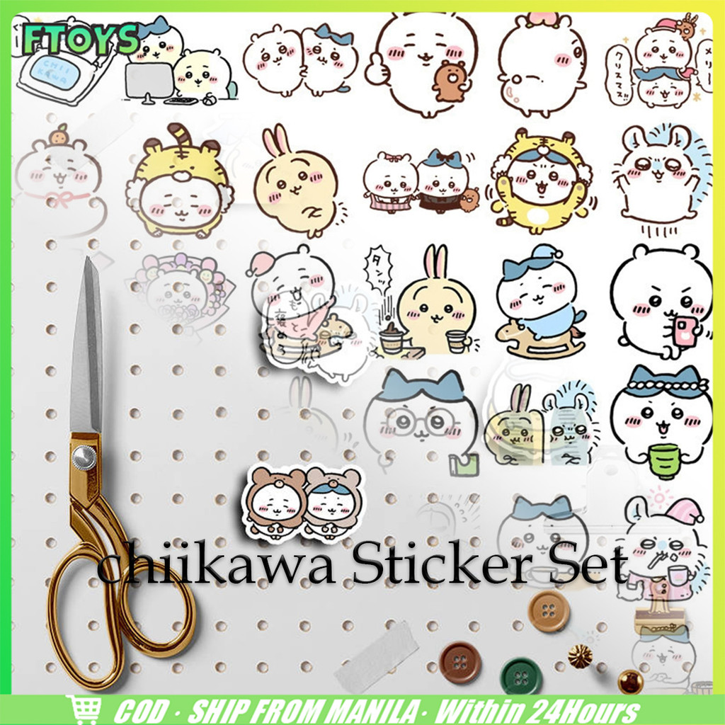 จัดส่งใน24ซม.100ชิ้น สติกเกอร์ ลายการ์ตูนชิกาวะ Chiikawa สําหรับตกแต่งสมุด คอมพิวเตอร์ แล็ปท็อป 2*3CM