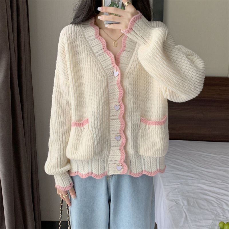 Veewink เสื้อสเวตเตอร์สไตล์หวาน สีชมพูนุ่มนวล แขนยาว ใส่สบาย ฮิตตลอดปี ใส่ได้ทุกโอกาส ราคา ถูกที่สุด ดีลบีเคเค แกลเลอรีภาพที่ 7