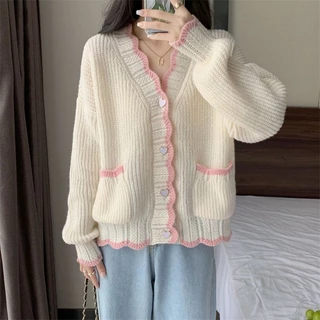 Veewink เสื้อสเวตเตอร์สไตล์หวาน สีชมพูนุ่มนวล แขนยาว ใส่สบาย ฮิตตลอดปี ใส่ได้ทุกโอกาส
