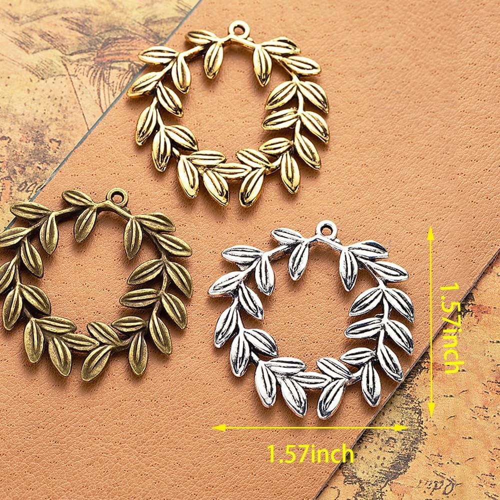 30 ชิ้น Vintage Olive สาขาจี้,Buk Charms สําหรับเครื่องประดับทํา,ที่สมบูรณ์แบบสําหรับสร้อยข้อมือ,สร้