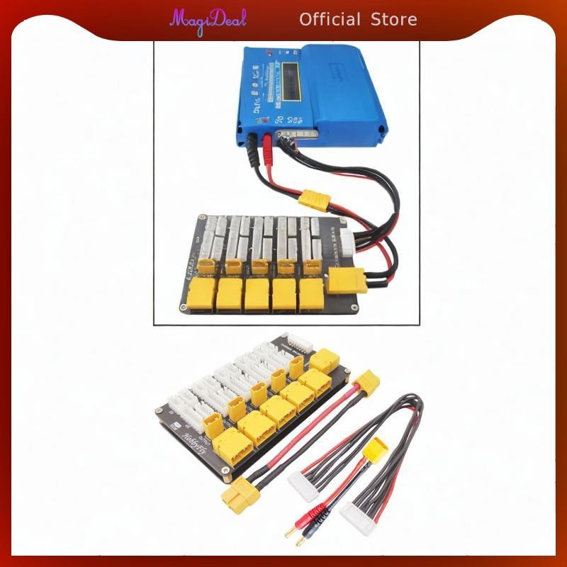 MagiDeal แท่นชาร์จแบบขนานแบตเตอรี่ Lipo Imax B6 Charger Q6 2-6S Connectors Hota Isdt B6AC XT30 XT60 