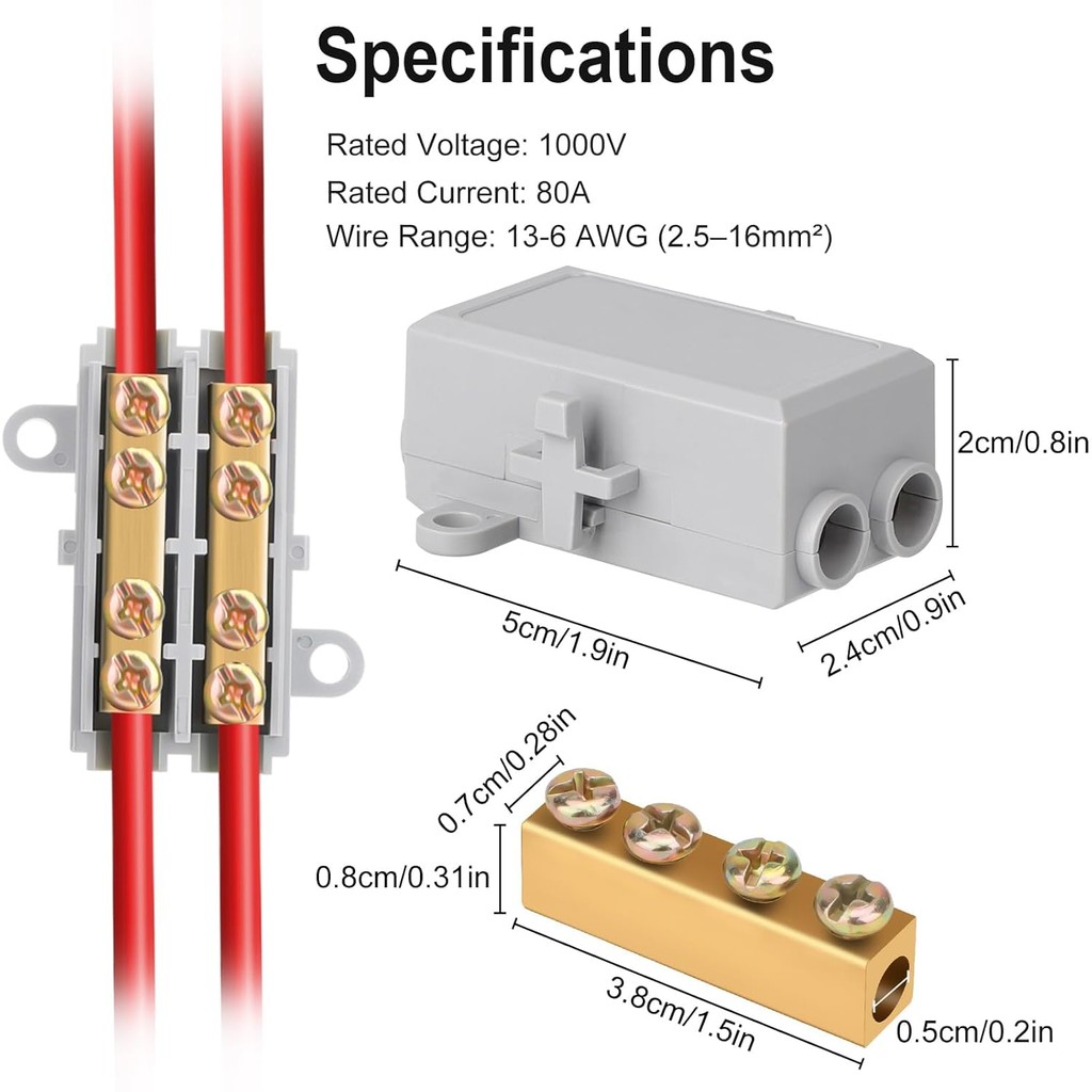 Linkstyle 10PCS 13-6AWG ลวด Splice Connectors, 80A Quick สายไฟการเชื่อมต่อ Terminals Solderless Wire